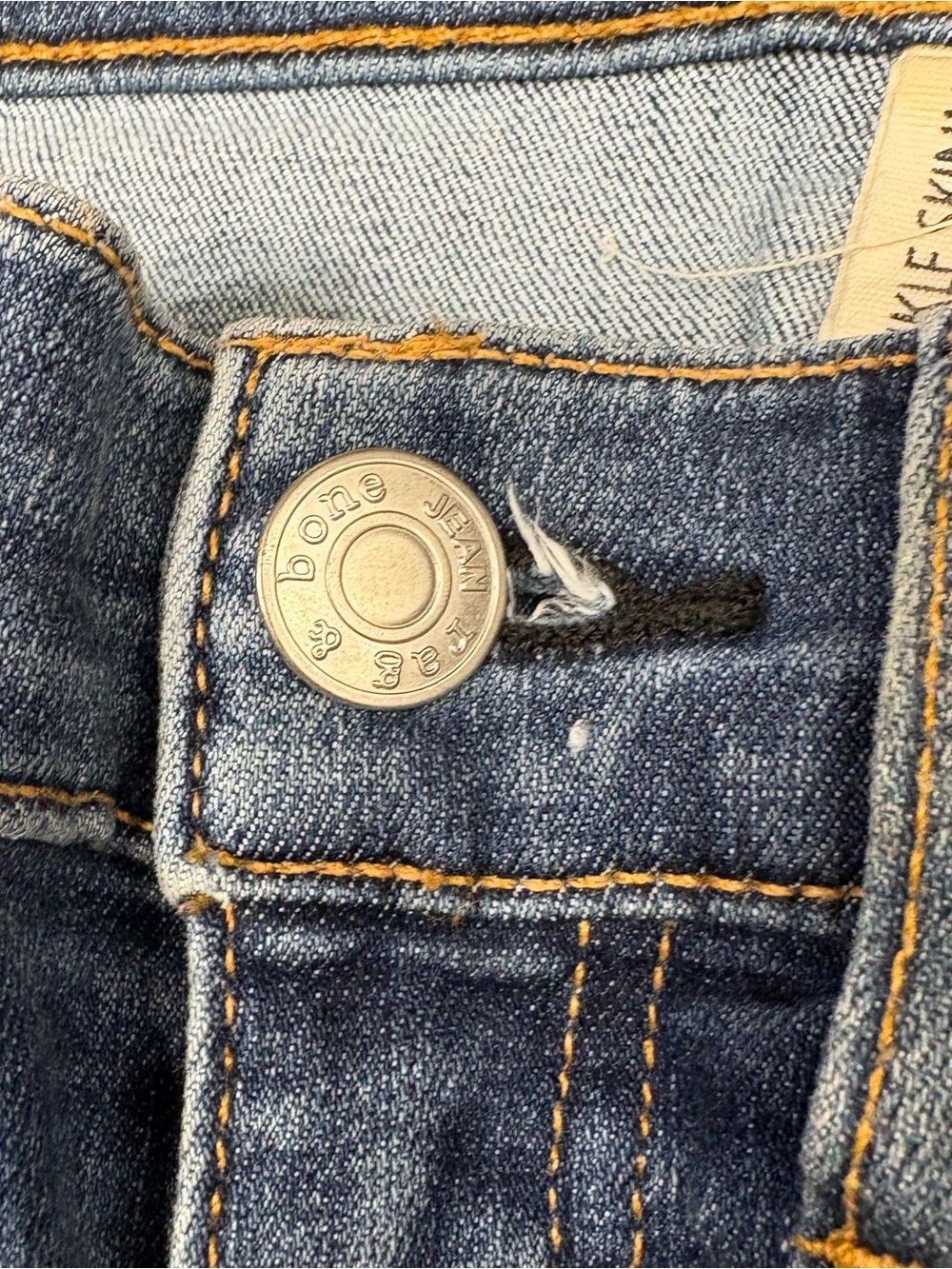 Rag & Bone medium / dark wash skinny jeans with frayed hems size 25n - Picture 9 of 12